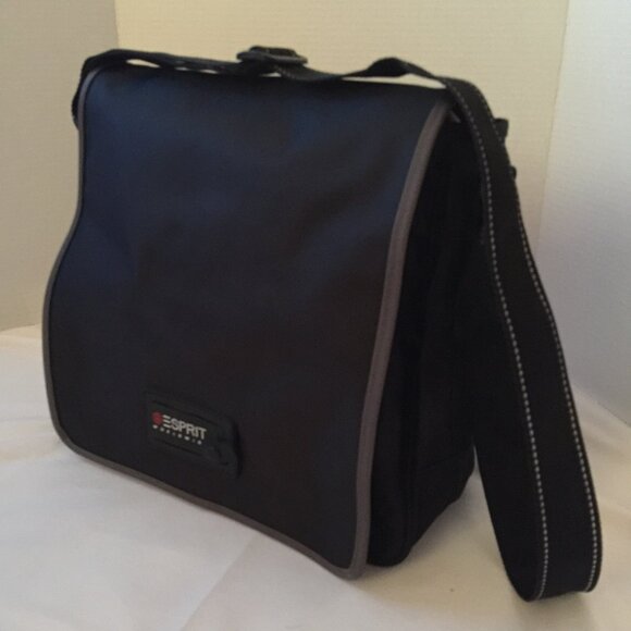 ESPRIT VINTAGE Messenger Crossbody Bag - Black NEW with Tags - Picture 1 of 16